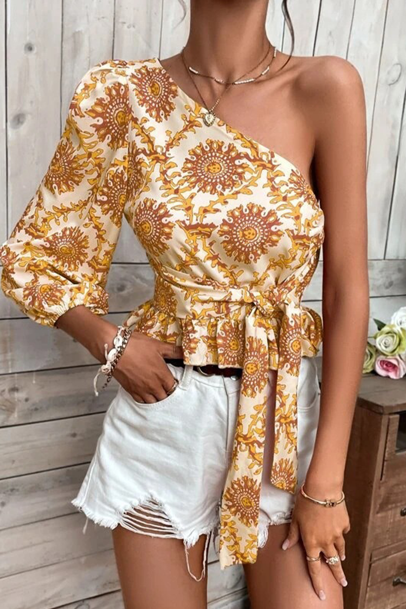 Women’s one-shoulder balloon sleeve top | Ponty