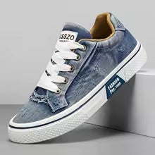 DenimWalk — Low-Top Canvas Sneaker with Platform Sole