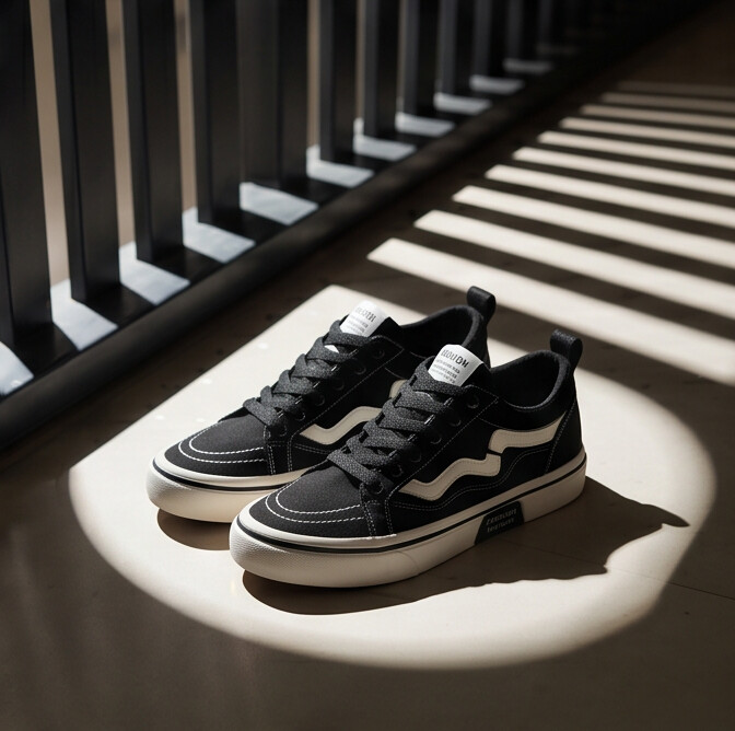 WaveStitch — Low-Top Canvas Sneaker with Contrast Detail