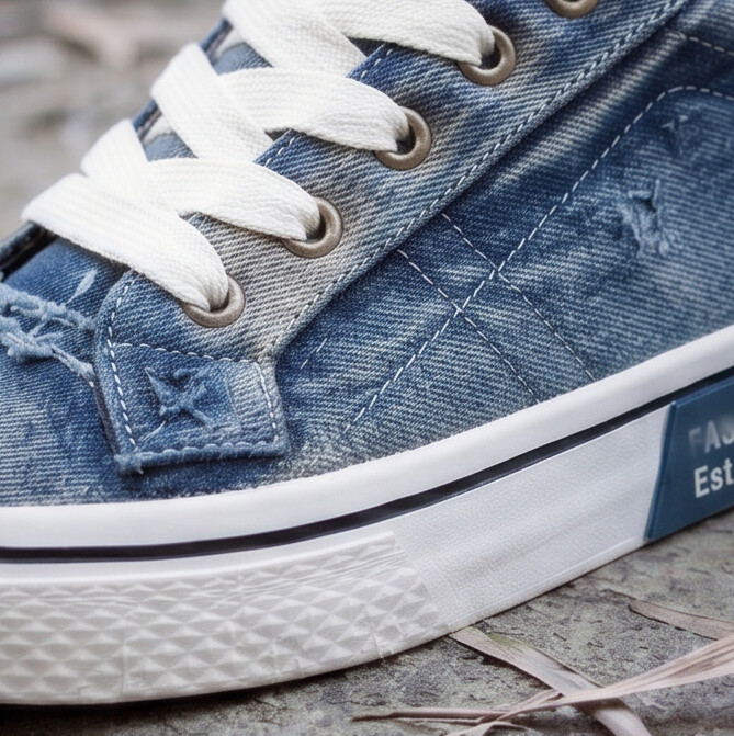 DenimWalk — Low-Top Canvas Sneaker with Platform Sole
