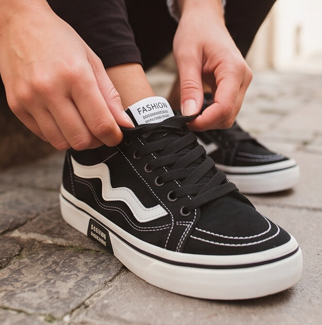 WaveStitch — Low-Top Canvas Sneaker with Contrast Detail