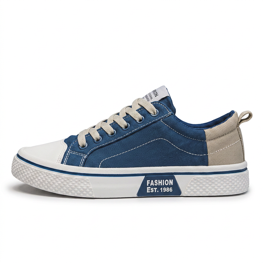 Retroglide | Canvas Court Sneaker with Graphic Sole