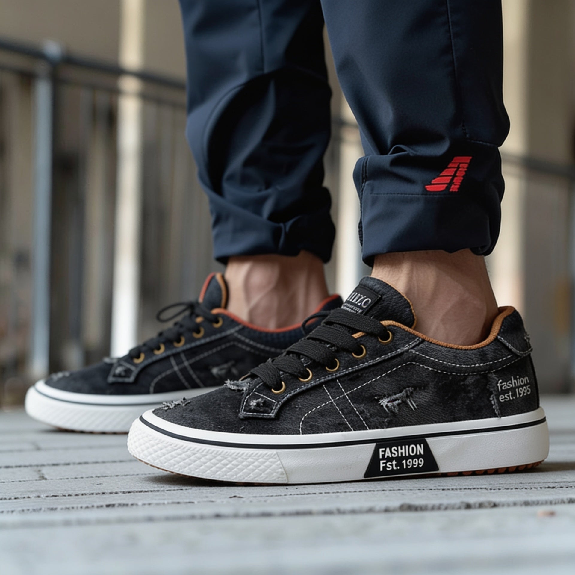 DenimWalk — Low-Top Canvas Sneaker with Platform Sole