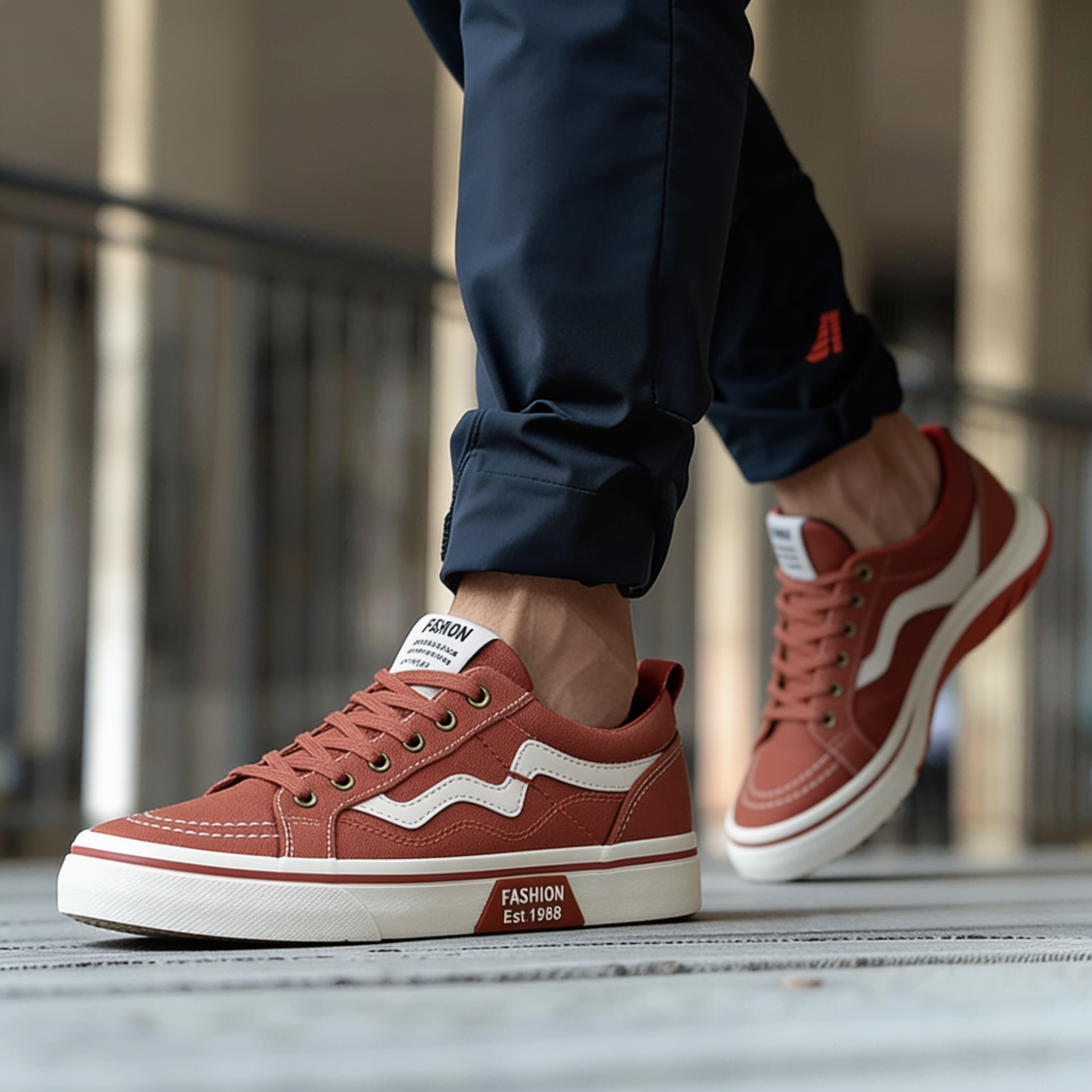 WaveStitch — Low-Top Canvas Sneaker with Contrast Detail