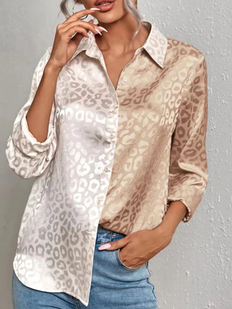 Women's leopard print jacquard blouse | Ponty