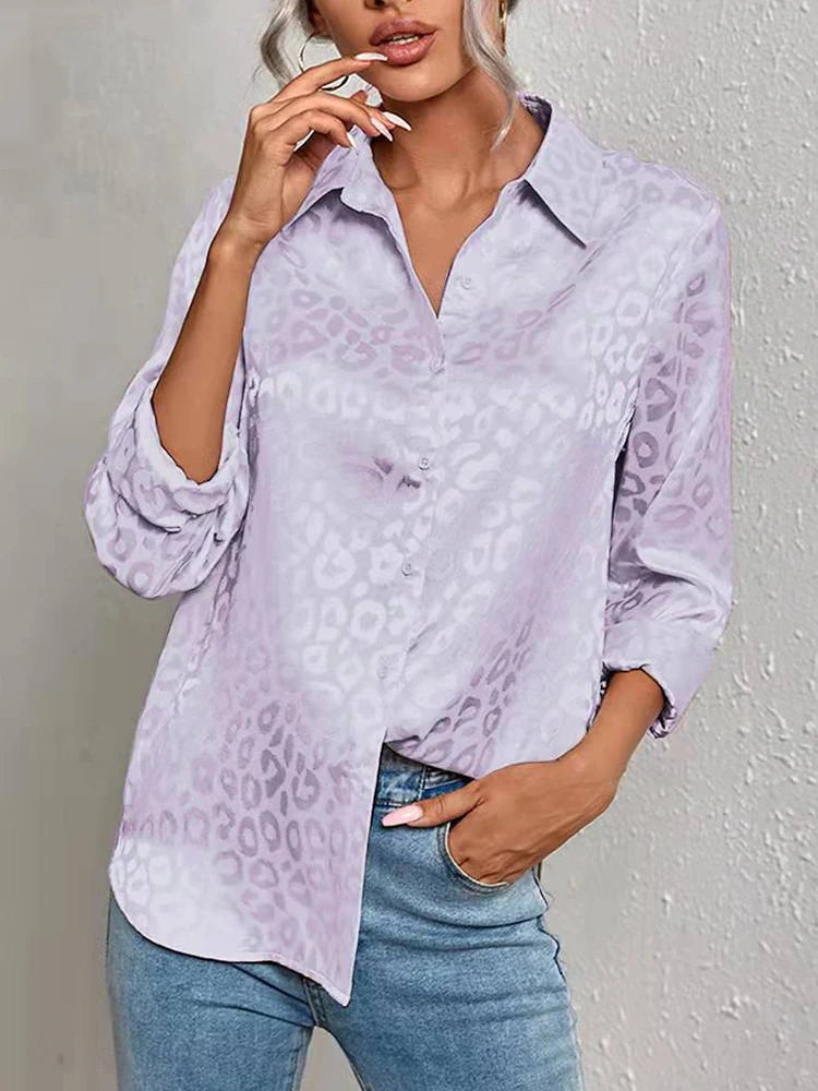 Women's leopard print jacquard blouse | Ponty