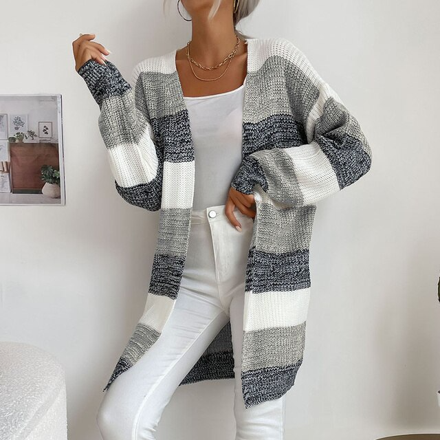 Patchwork Knitted Long Sweater | Ponty
