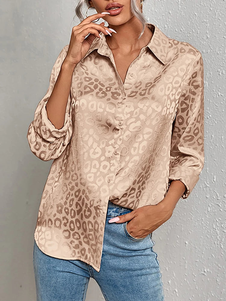 Women's leopard print jacquard blouse | Ponty
