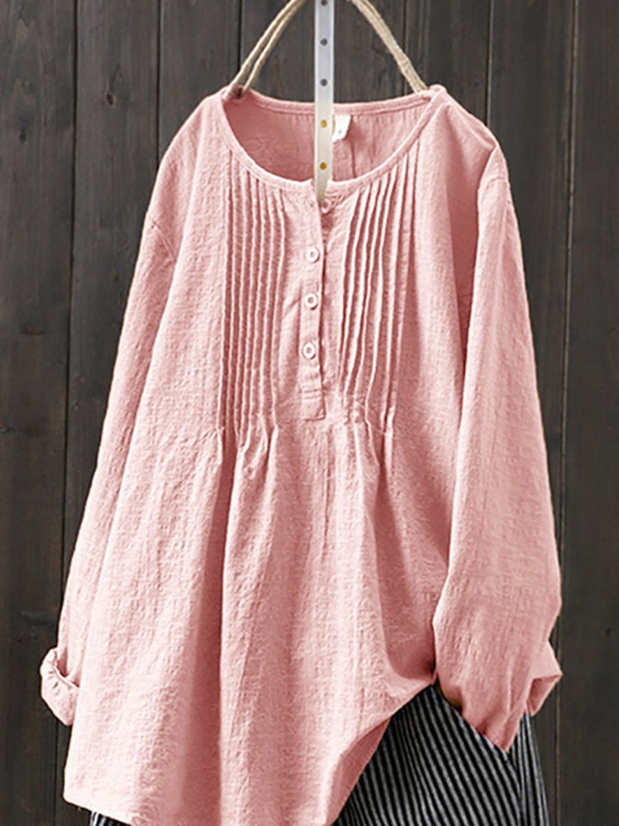 Women's retro cotton and linen casual shirt | Ponty