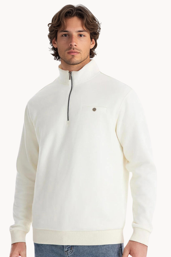 Lennox Mock Neck Zip Sweater | Ponty