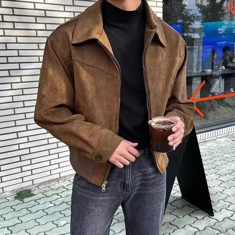 Men's zip-up suede jacket | Ponty