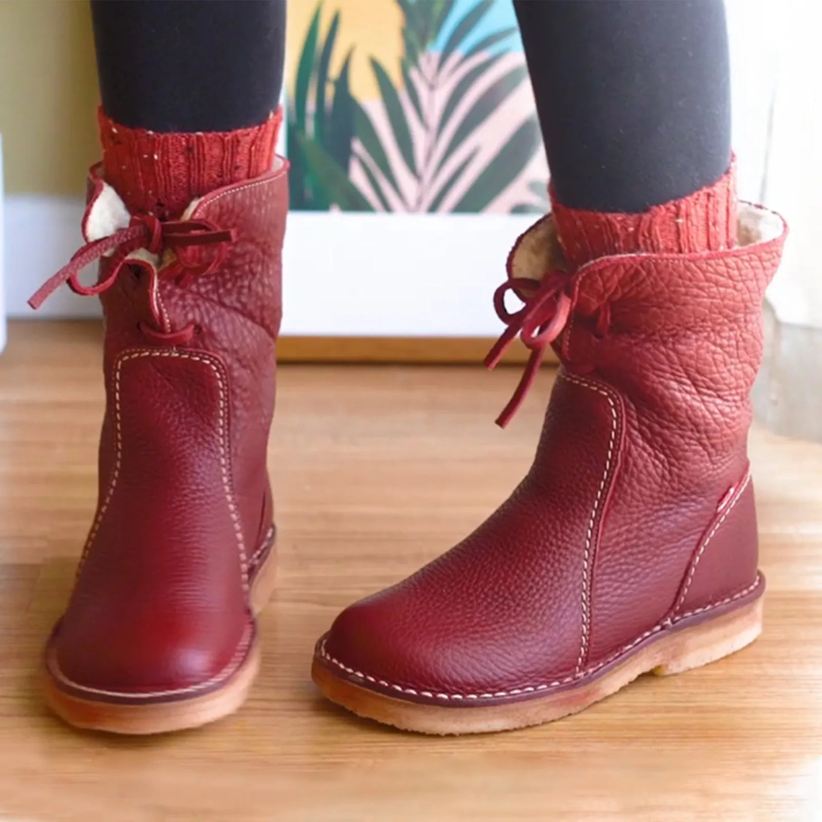 Waterproof Leather Polar Boots With Wool Lining | Ponty
