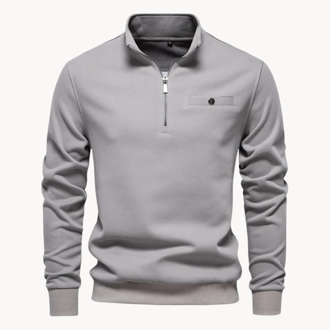 Lennox Mock Neck Zip Sweater | Ponty