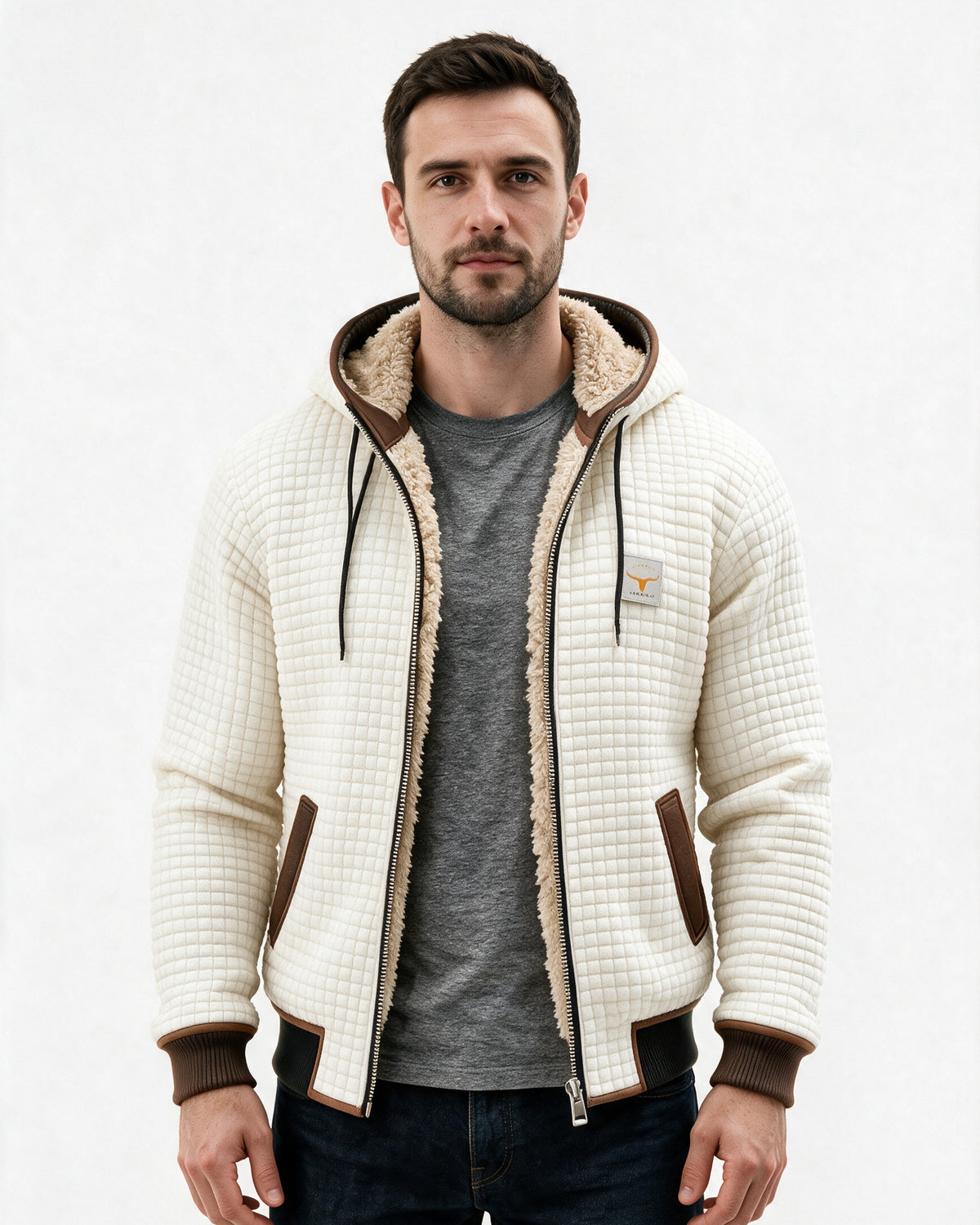 Brampton jacket in White, front