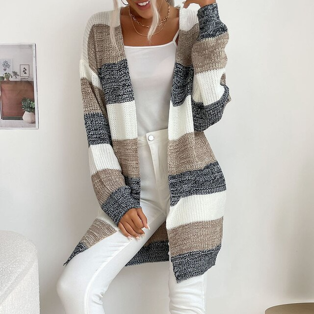Patchwork Knitted Long Sweater | Ponty