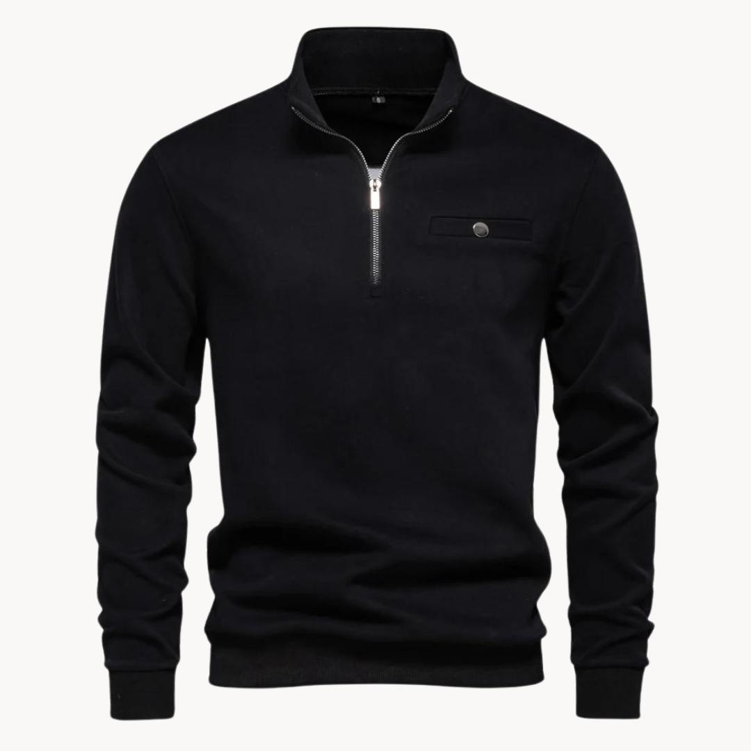 Lennox Mock Neck Zip Sweater | Ponty