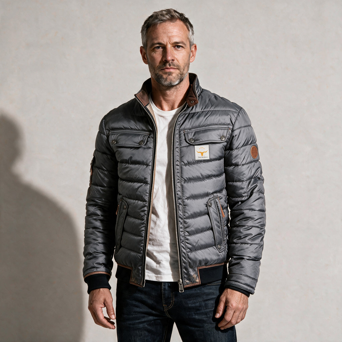 Holloway quilted jacket in grey
