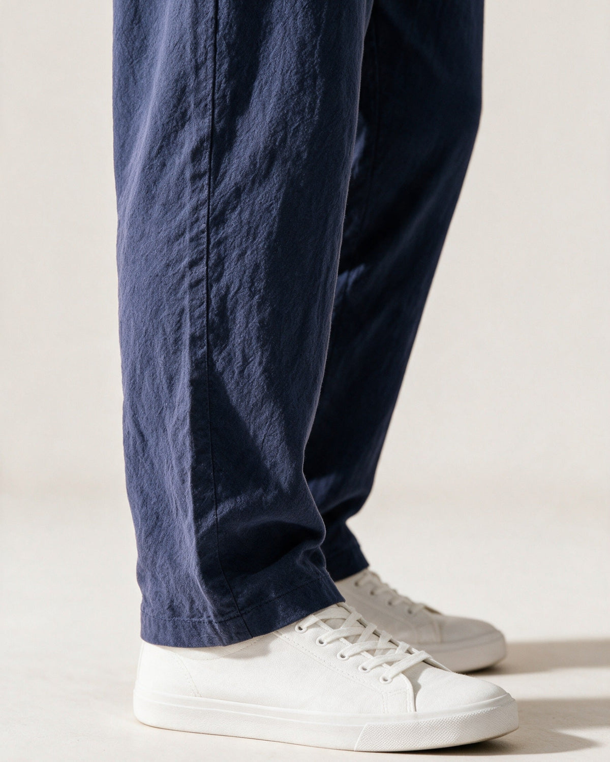 Whitby soft crinkled fabric and hem, close-up