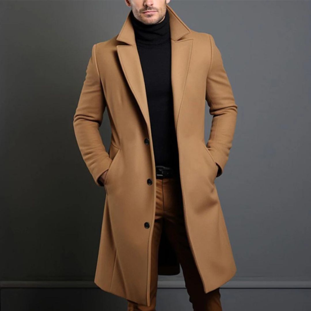 Autumn winter Long Trench Coat For Men | Ponty