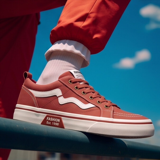 WaveStitch — Low-Top Canvas Sneaker with Contrast Detail