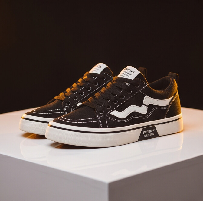 WaveStitch — Low-Top Canvas Sneaker with Contrast Detail