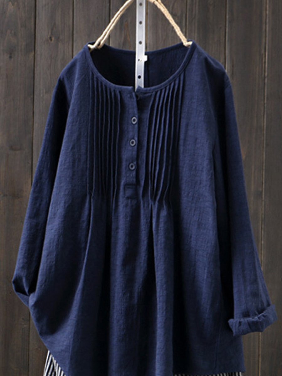 Women's retro cotton and linen casual shirt | Ponty