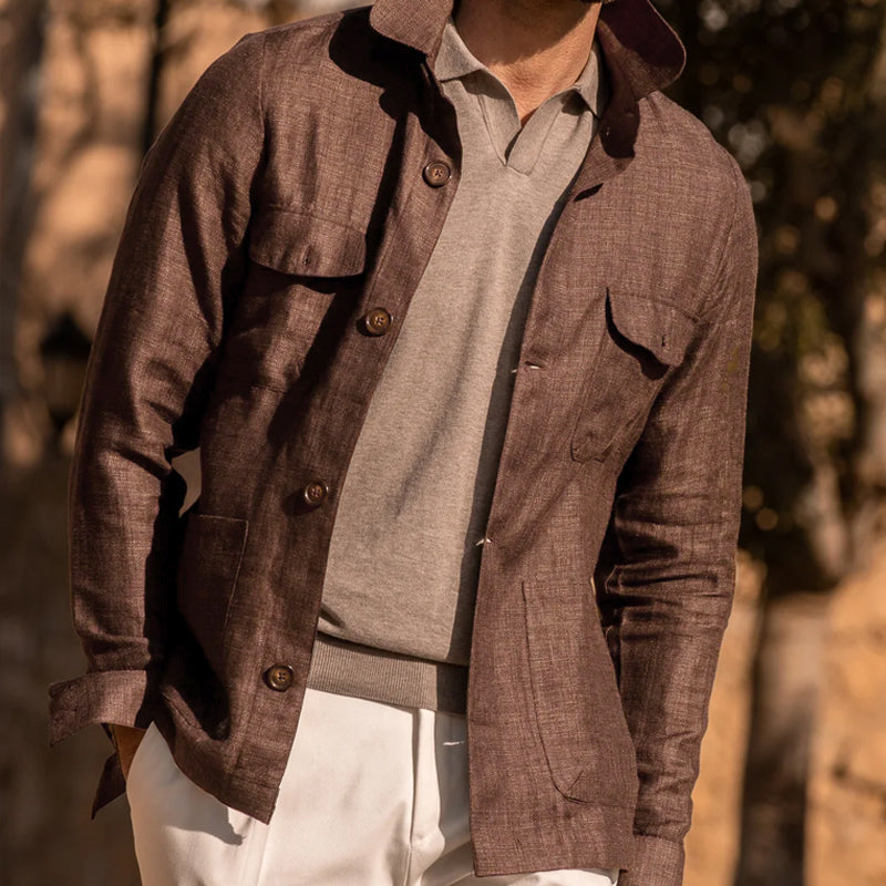 Men's Casual Linen Sleeve Thin Jacket | Ponty