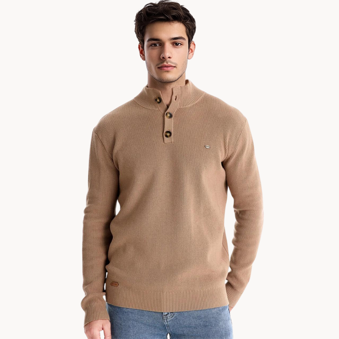 Ashton Button Mockneck Sweater | Ponty