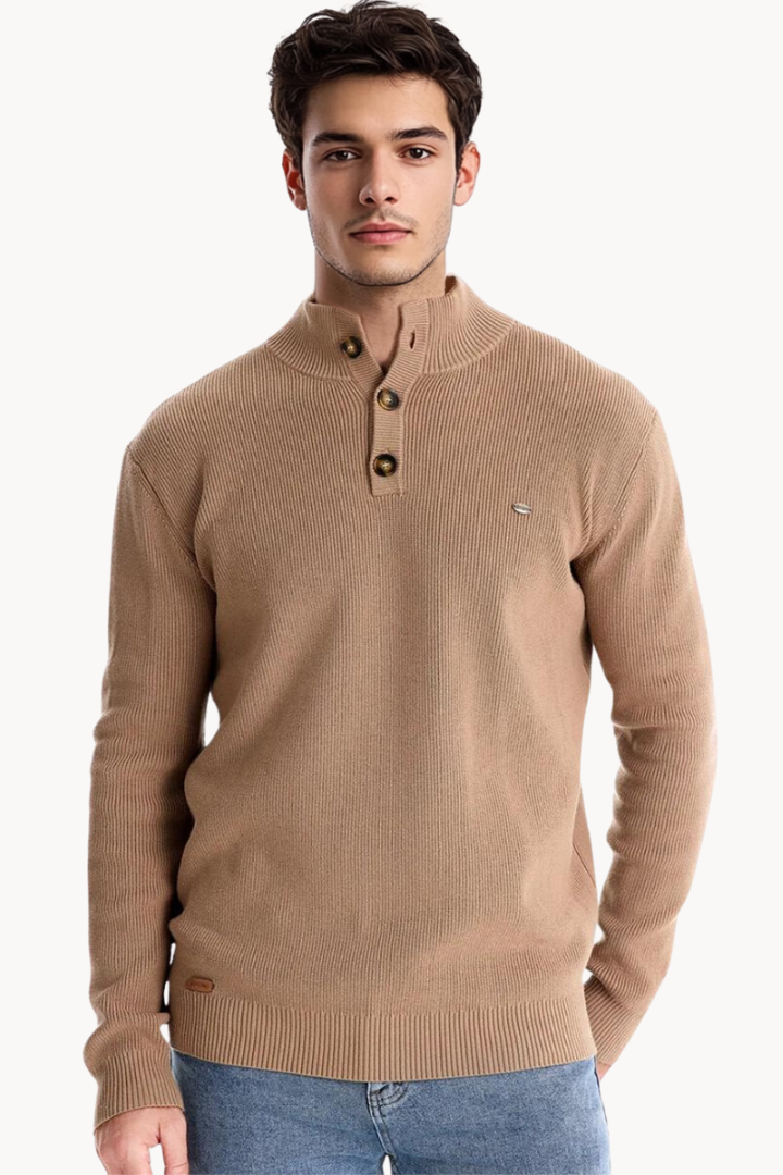 Ashton Button Mockneck Sweater | Ponty