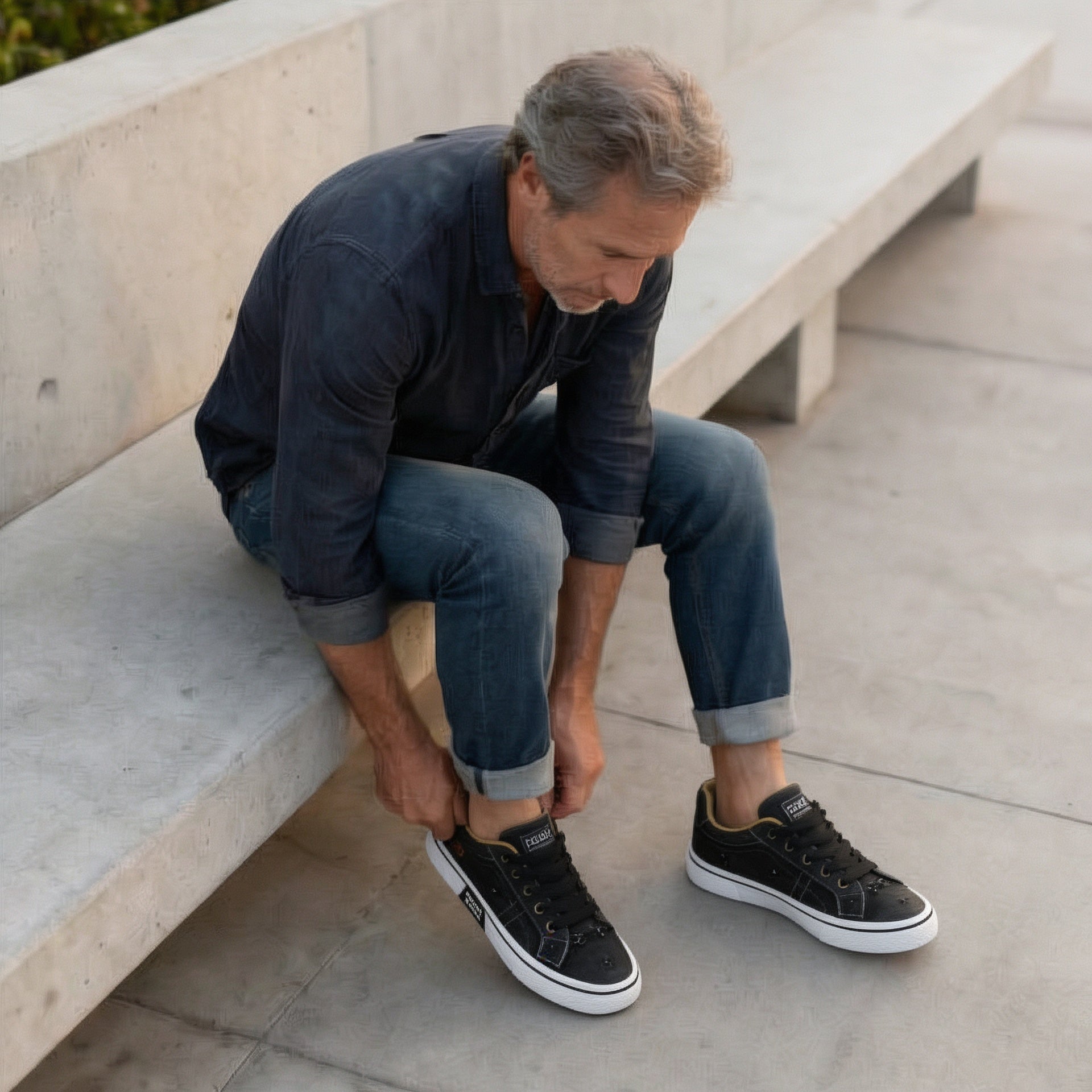 DenimWalk — Low-Top Canvas Sneaker with Platform Sole