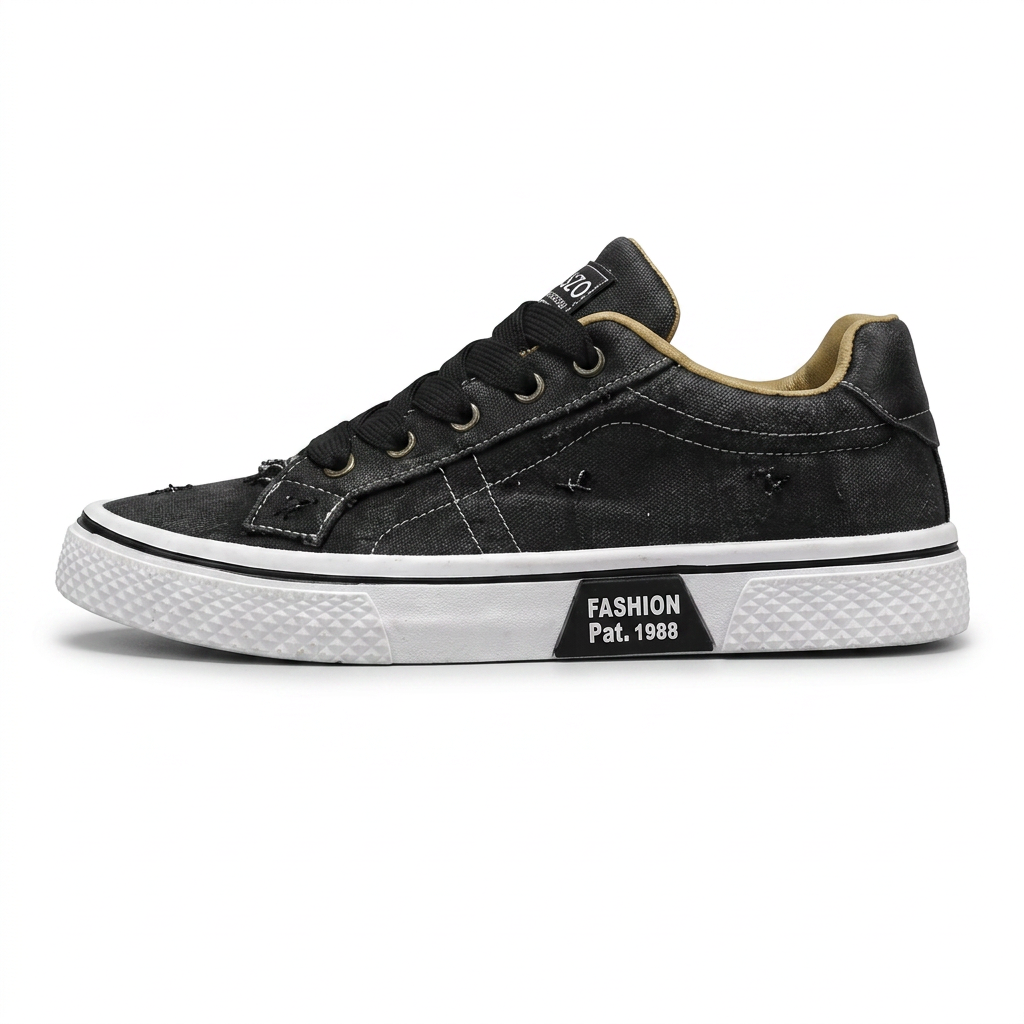 DenimWalk — Low-Top Canvas Sneaker with Platform Sole