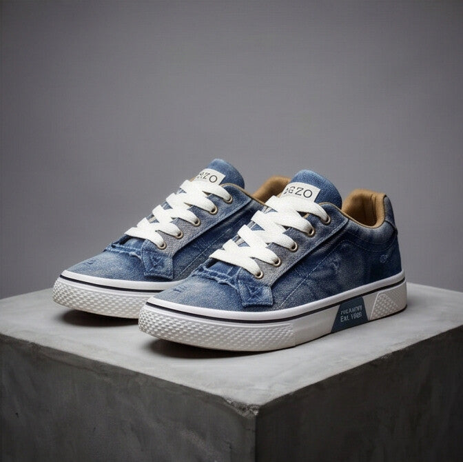 DenimWalk — Low-Top Canvas Sneaker with Platform Sole