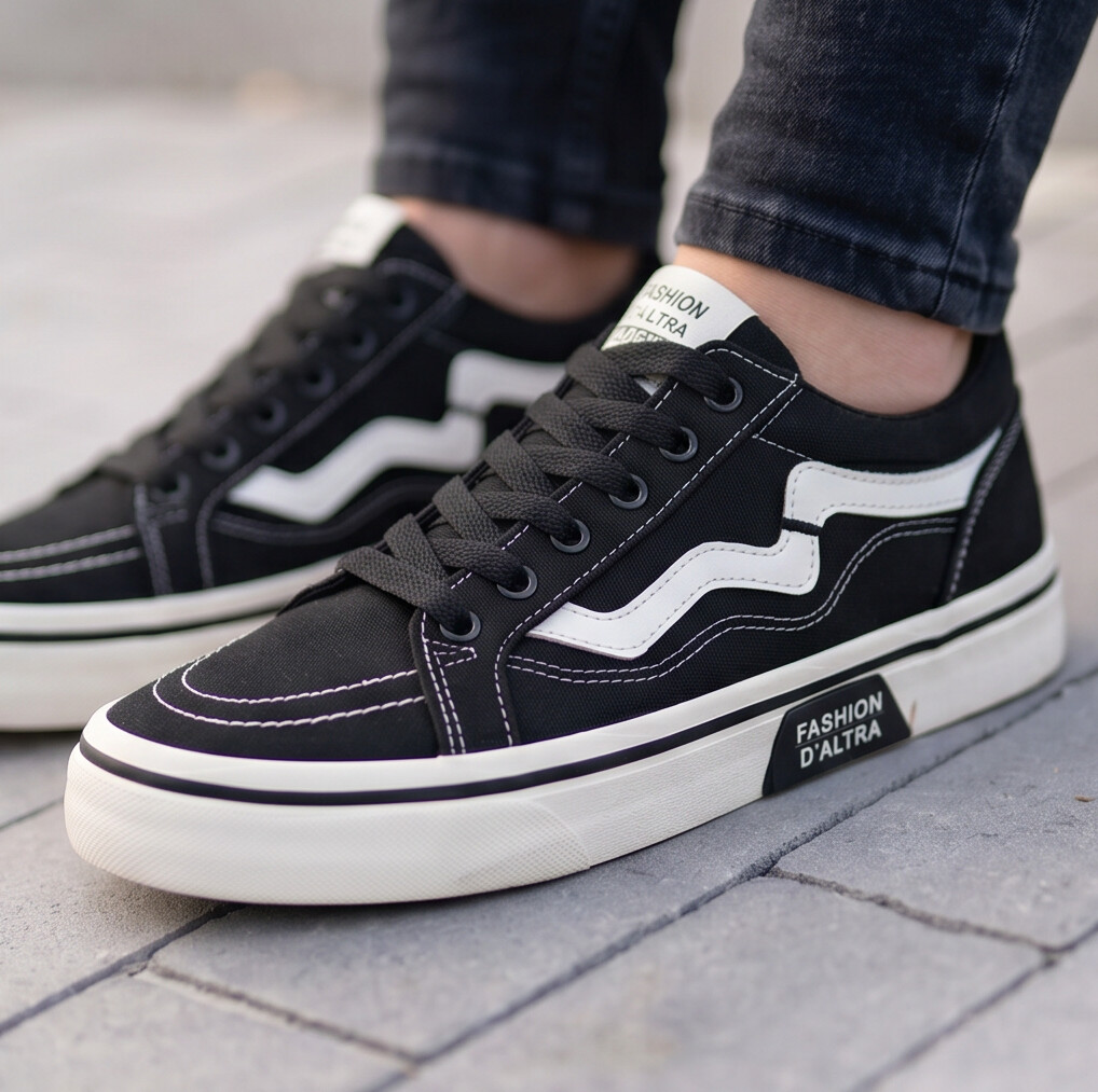 WaveStitch — Low-Top Canvas Sneaker with Contrast Detail