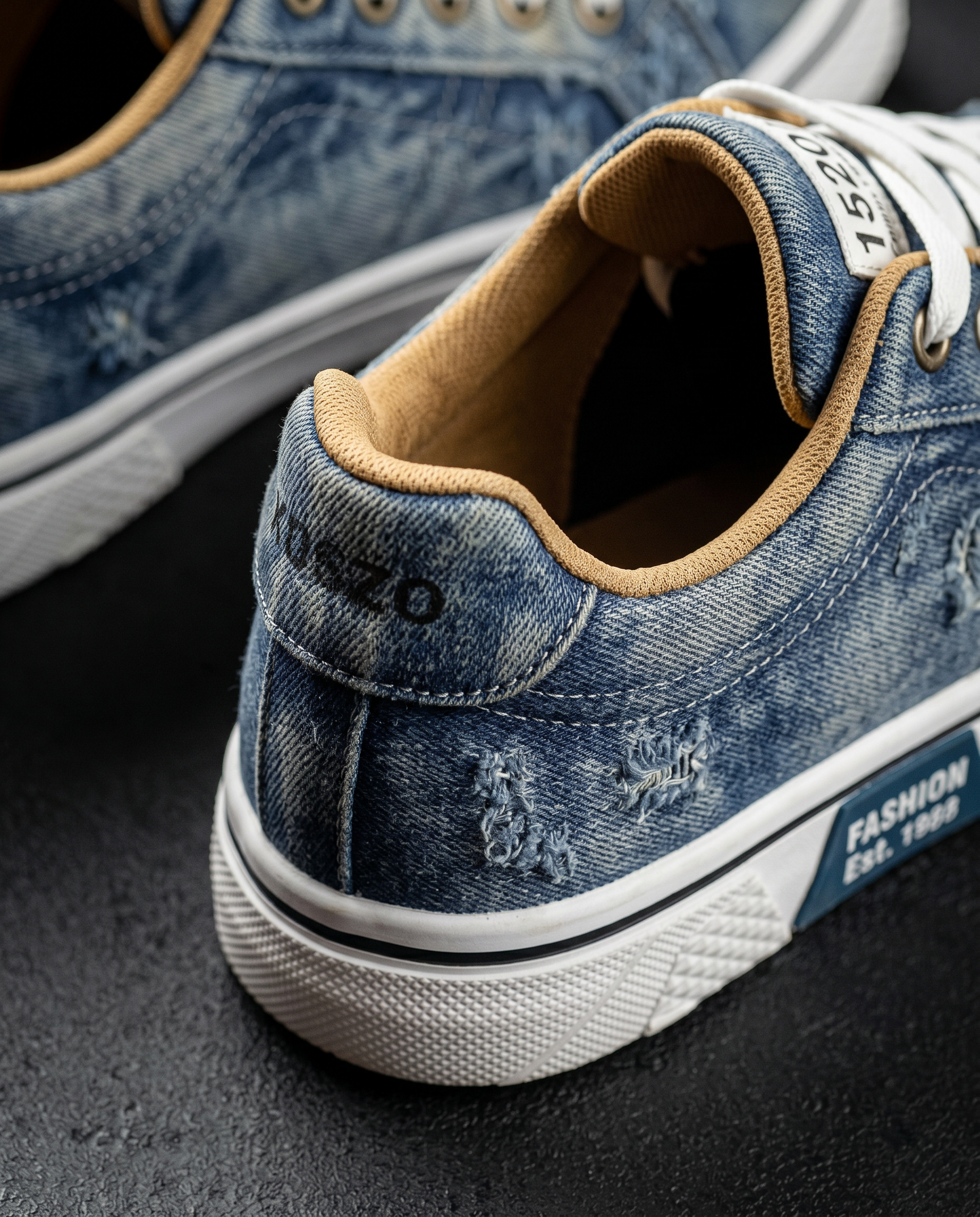 DenimWalk — Low-Top Canvas Sneaker with Platform Sole