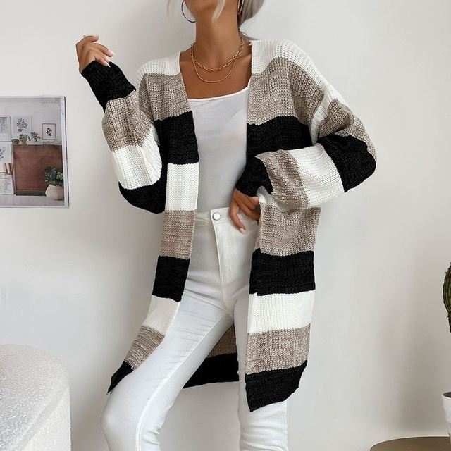 Patchwork Knitted Long Sweater | Ponty