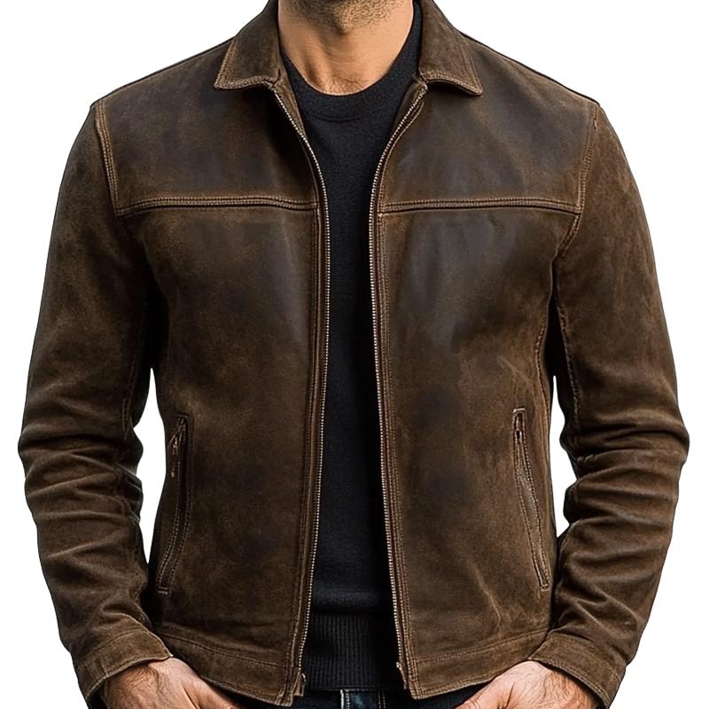 Men's Zipper Leather Jacket | Ponty