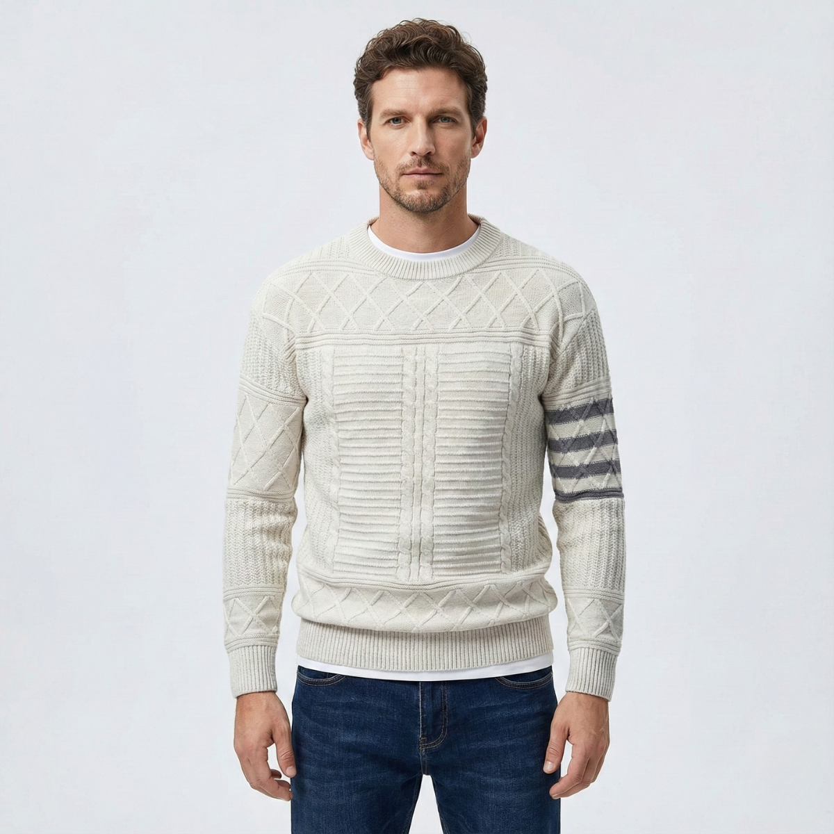 Warren Cable Crewneck Sweater | Ponty