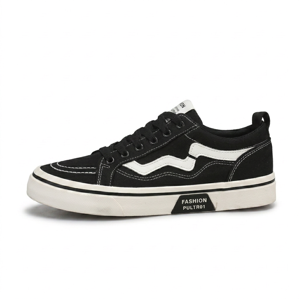 WaveStitch — Low-Top Canvas Sneaker with Contrast Detail