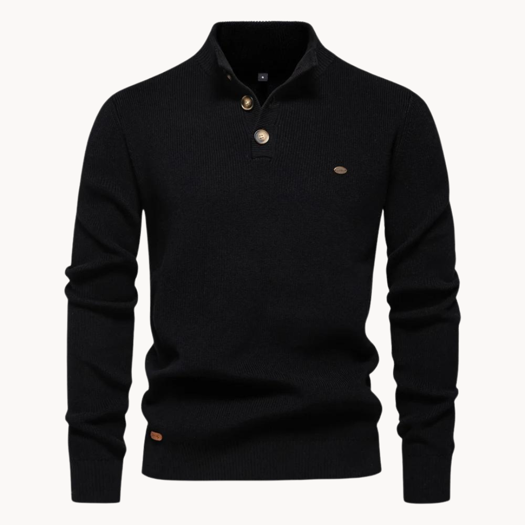 Ashton Button Mockneck Sweater | Ponty