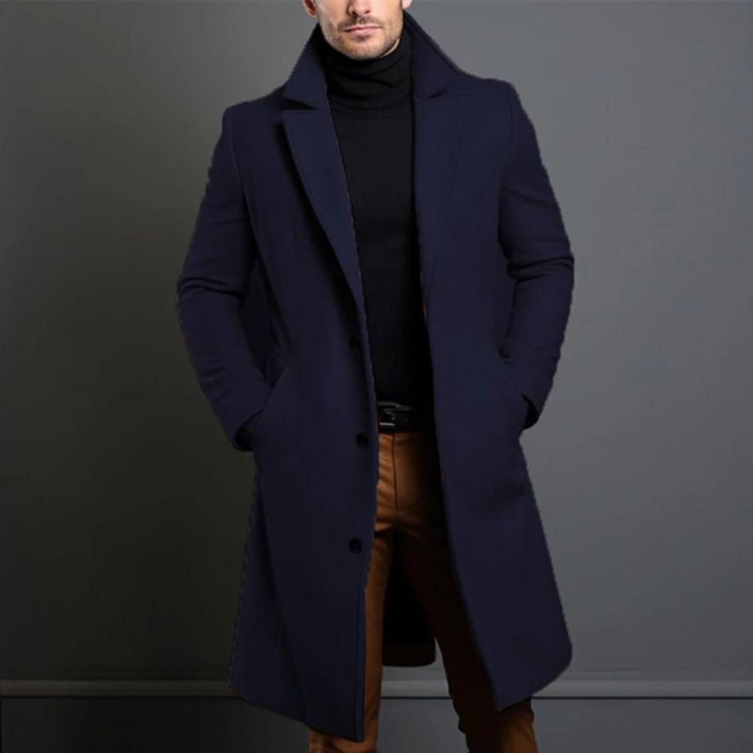 Autumn winter Long Trench Coat For Men | Ponty