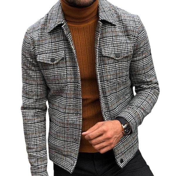 Men's Lapel Plaid Pocket Men's Jacket | Ponty