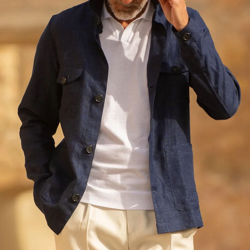 Men's Casual Linen Sleeve Thin Jacket | Ponty