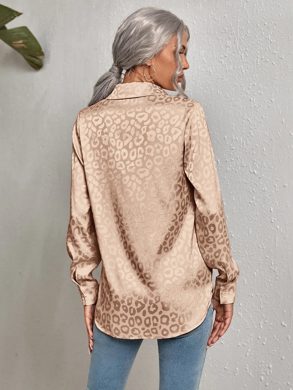 Women's leopard print jacquard blouse | Ponty