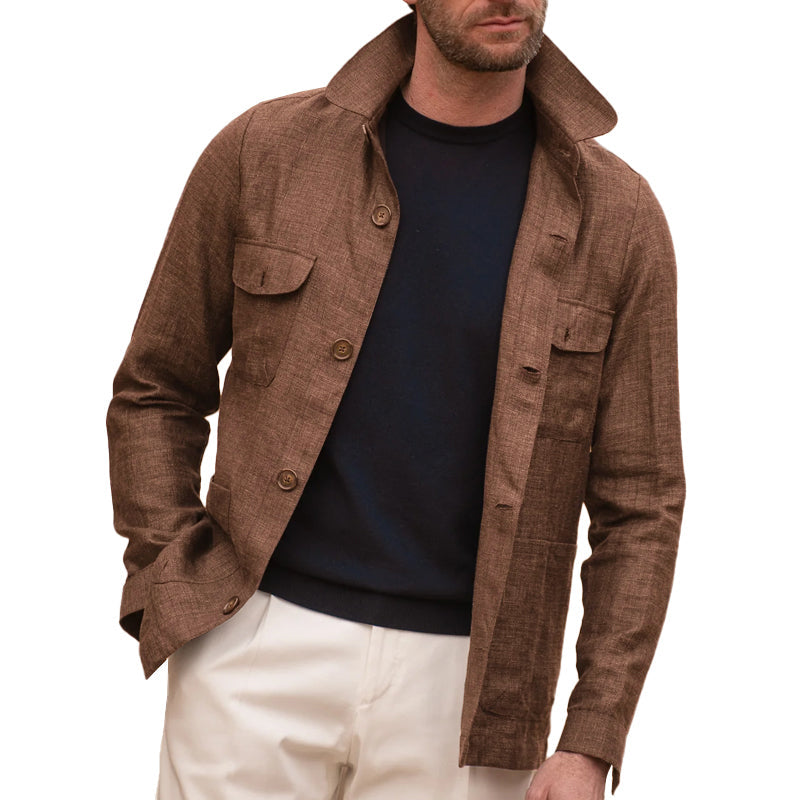 Men's Casual Linen Sleeve Thin Jacket | Ponty