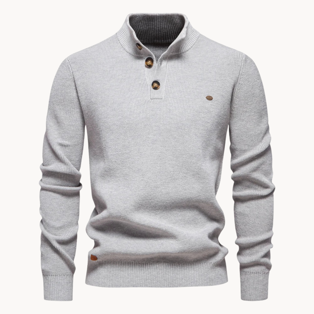 Ashton Button Mockneck Sweater | Ponty