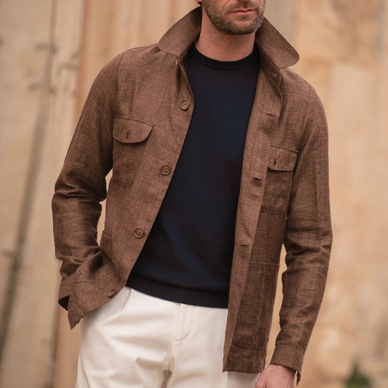 Men's Casual Linen Sleeve Thin Jacket | Ponty