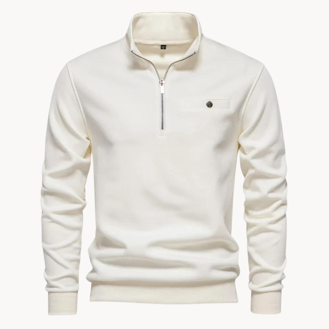 Lennox Mock Neck Zip Sweater | Ponty