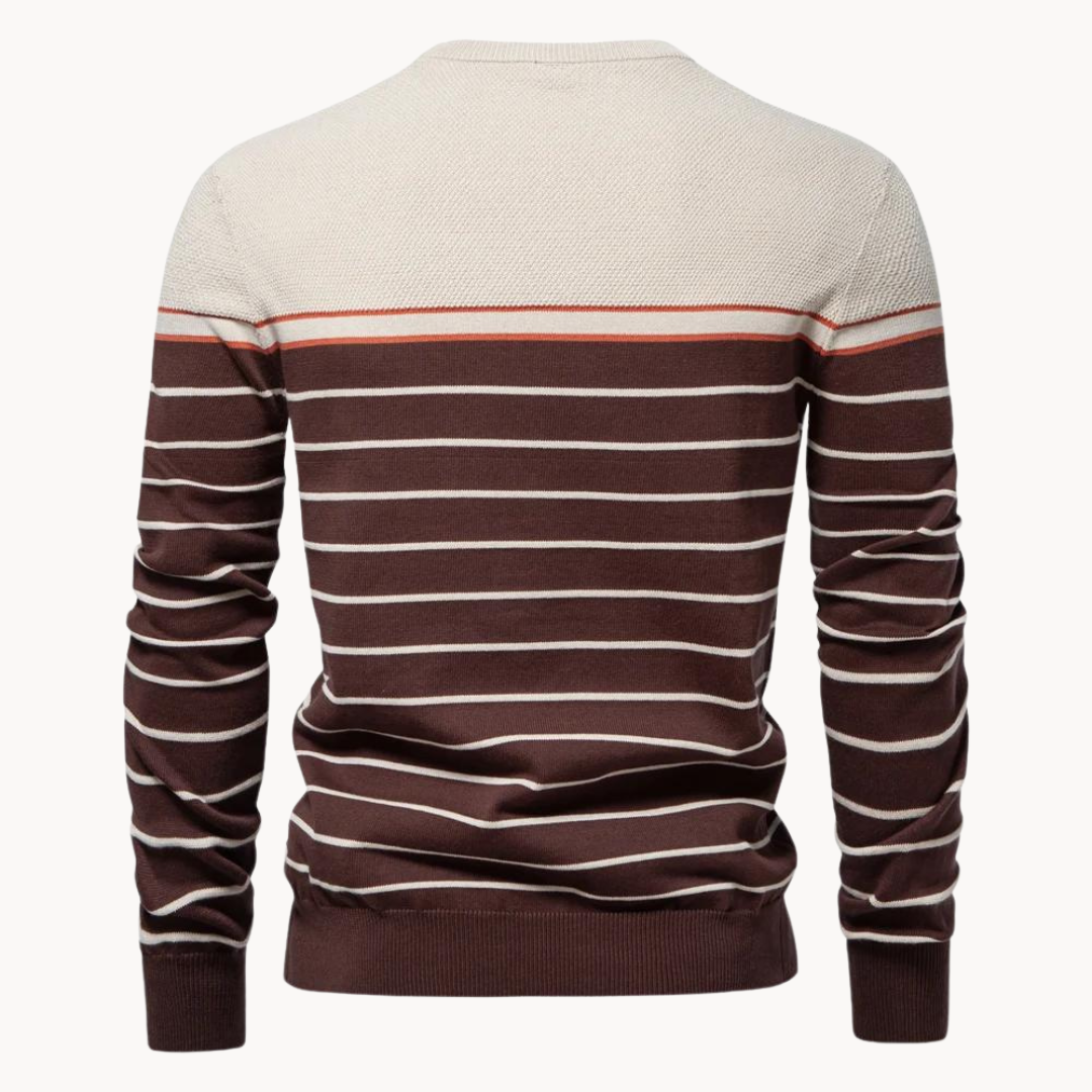 Atlantic Stripe Cotton Sweater | Ponty