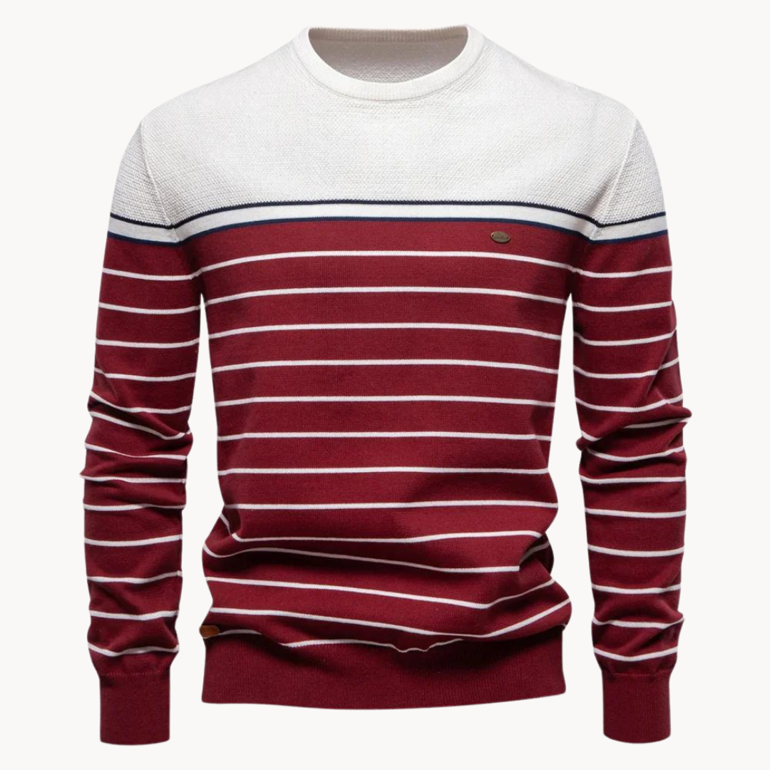 Atlantic Stripe Cotton Sweater | Ponty