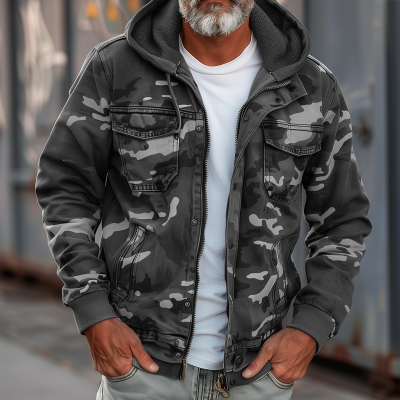 Men's Camouflage Zip Cargo Jacket | Ponty